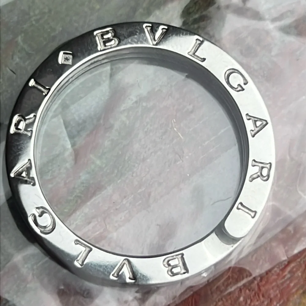 BVLGARI BVLGARI KEYRING silver 925 unisex minimalist logo Auth.
